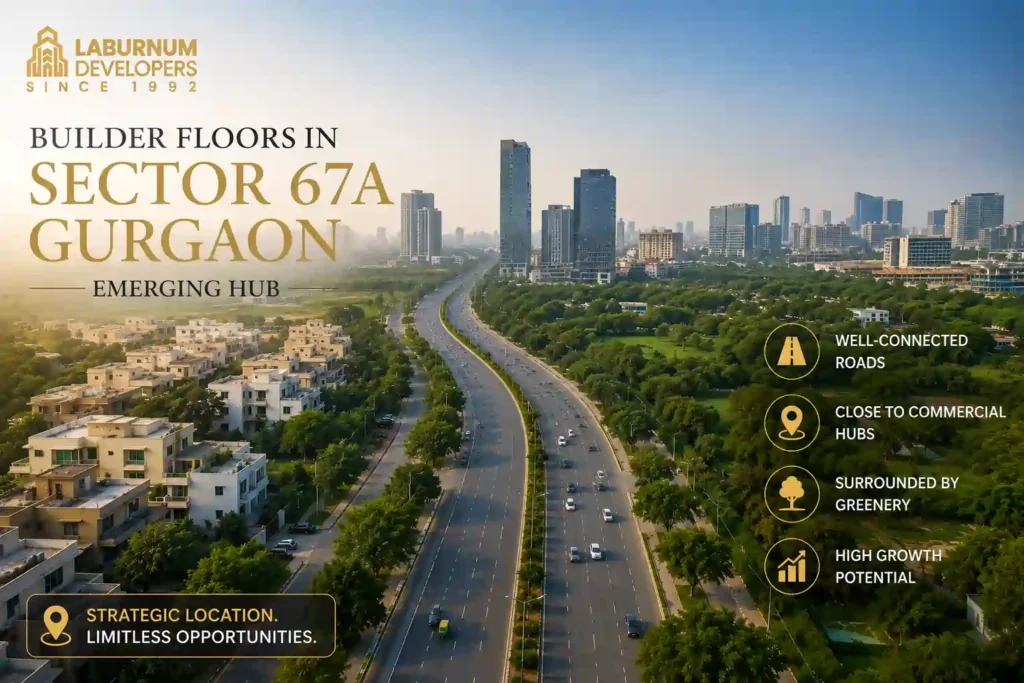 Well-connected roads near Sector 67A Gurugram builder floors