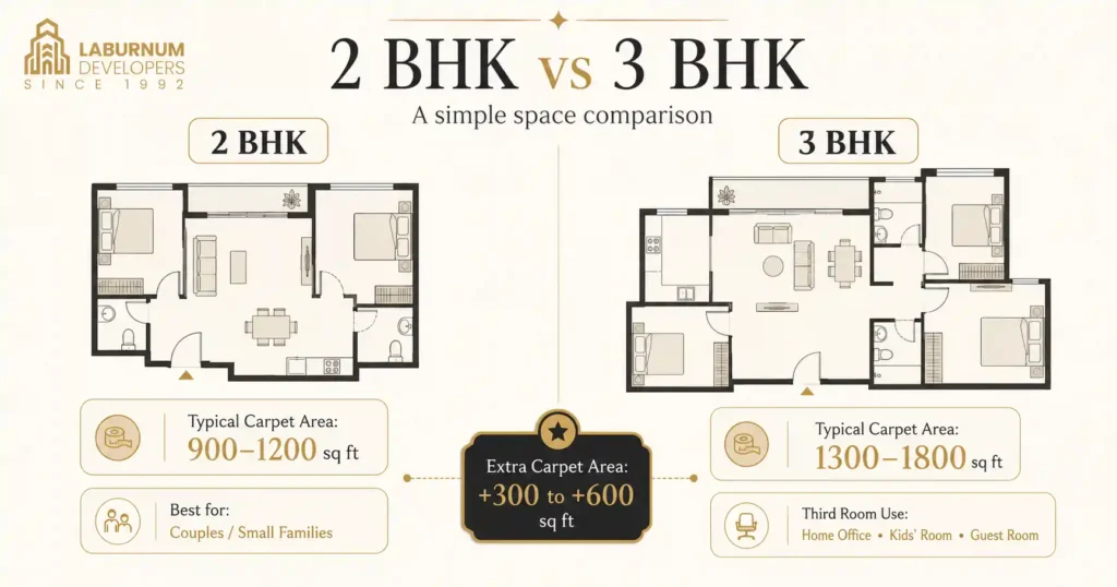 2 bhk vs 3 Bhk in Gurgaon