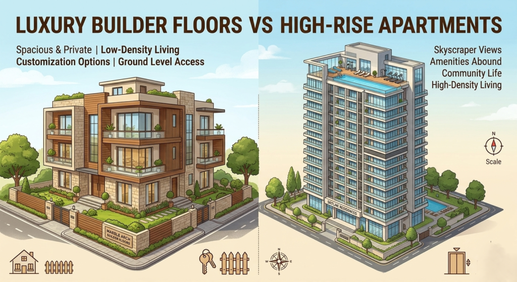 Luxury Builder Floors in Gurgaon : Builder Floors vs Apartments