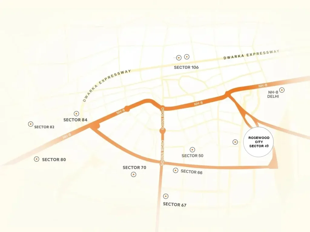 Location Rosewood City Sector 49 Gurgaon