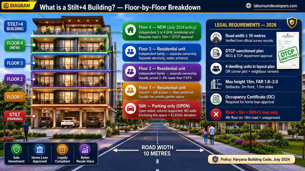 Stilt+4 Floor Rule in Gurgaon - luxury builder floors by laburnum