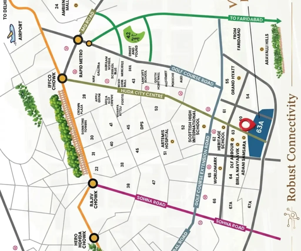 Builder Floors Sector 63a Gurgaon by Laburnum Location Layout