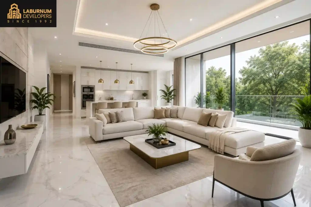 Gurgaon property investment builder floor developer, Victory Floors 4 BHK luxury interior Laburnum 2026