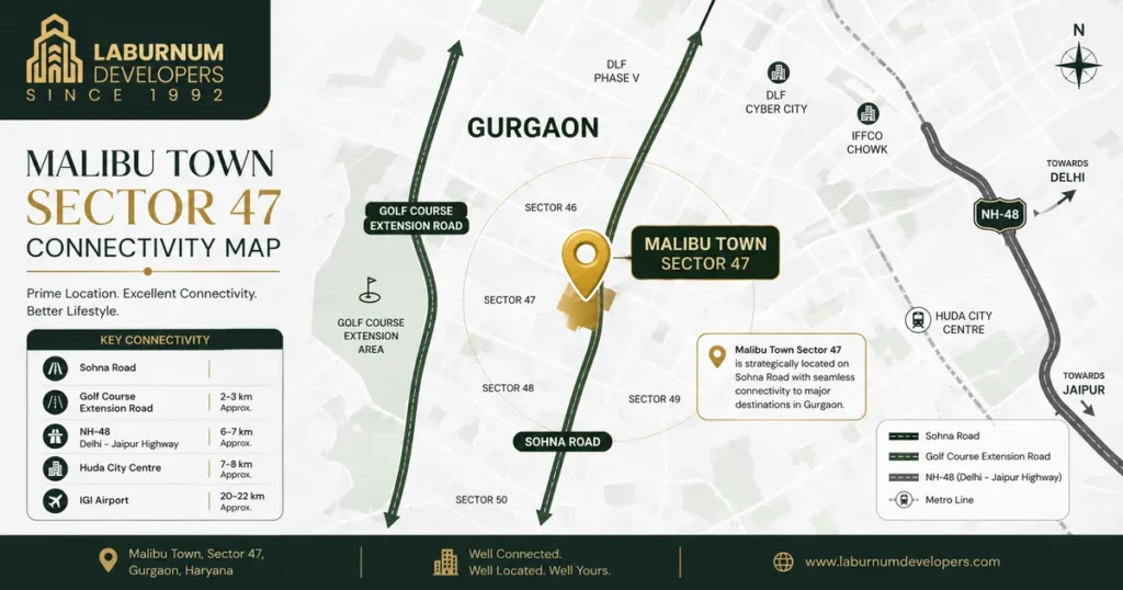 Malibu Town Sector 47 Gurgaon Location Advantage