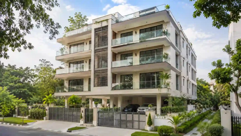 Modern G+4 independent builder floor residential building in Gurgaon, India