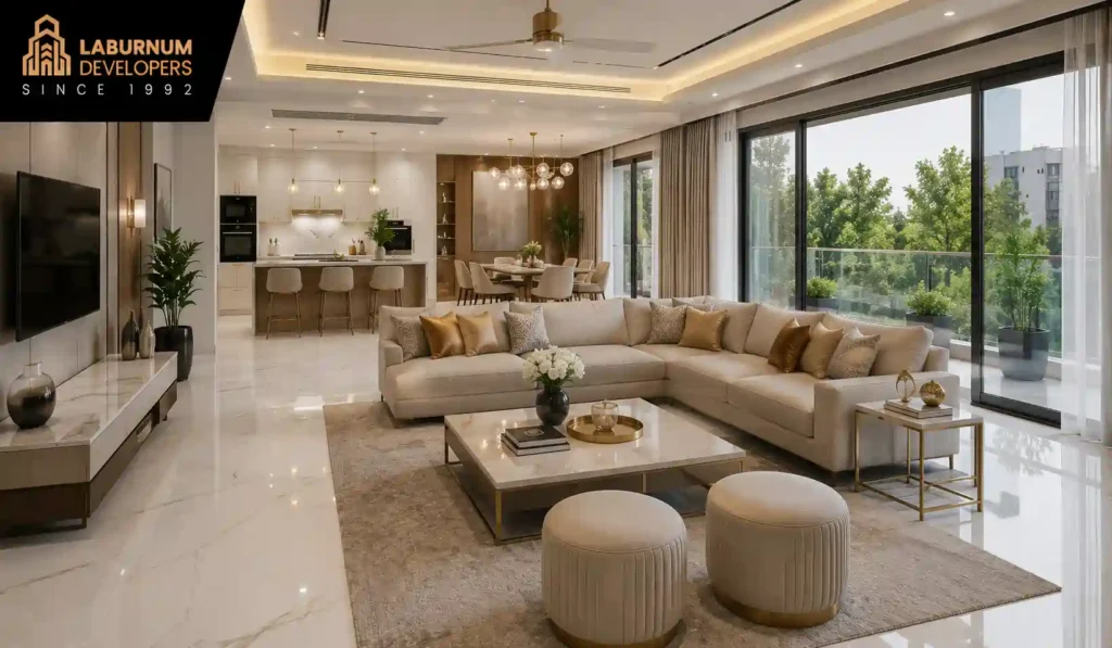 custom luxury homes Gurgaon — Victory Floors luxury 4 BHK interior Laburnum Developers 2026