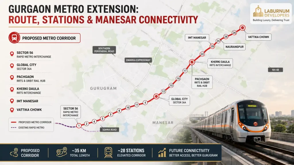 Gurgaon Metro Route 2026