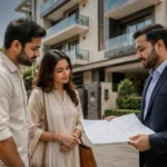 Home buyers inspecting Laburnum Developers Floors in Gurgaon
