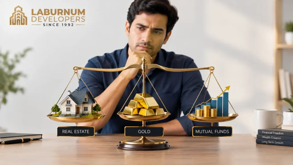 Risk comparison of real estate, gold and mutual funds